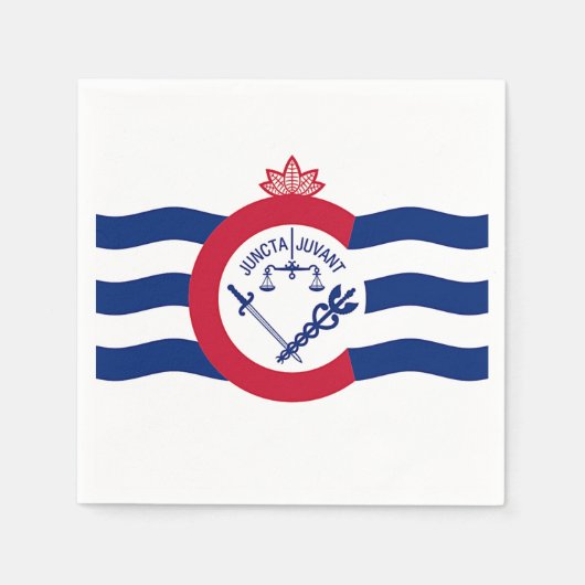 愛国的な紙ナプキンとシンシナティ州旗 スタンダードカクテルナプキン (正面)