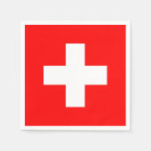 愛国的な紙ナプキンとスイス国旗 スタンダードカクテルナプキン (正面)