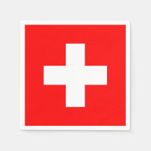 愛国的な紙ナプキンとスイス国旗