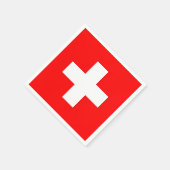 愛国的な紙ナプキンとスイス国旗 スタンダードカクテルナプキン (角)