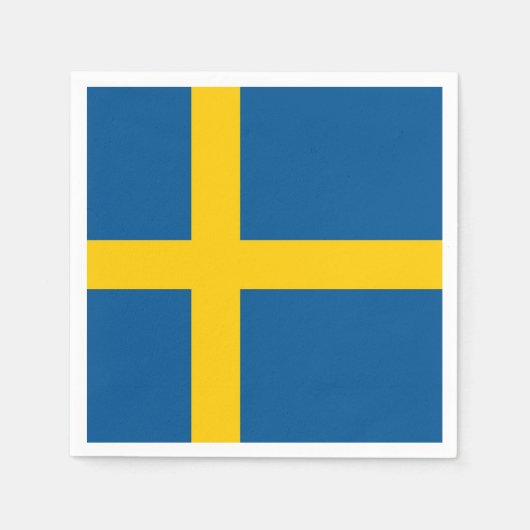 愛国的な紙ナプキンとスウェーデン国旗 スタンダードカクテルナプキン (正面)