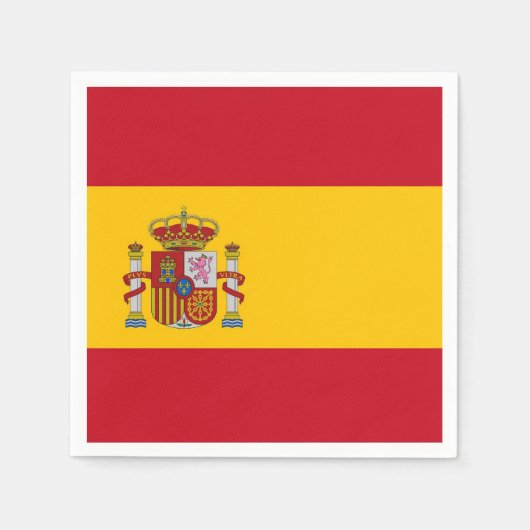 愛国的な紙ナプキンとスペイン国旗 スタンダードカクテルナプキン (正面)