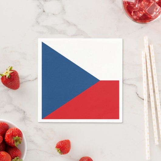 愛国的な紙ナプキンとチェコ国旗 スタンダードカクテルナプキン (インサイチュ)