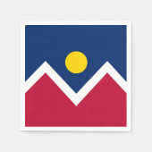 愛国的な紙ナプキンとデンバー国旗 スタンダードカクテルナプキン (正面)
