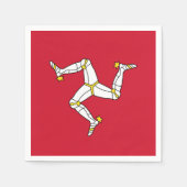 愛国的な紙ナプキンとマン島の国旗 スタンダードカクテルナプキン (正面)