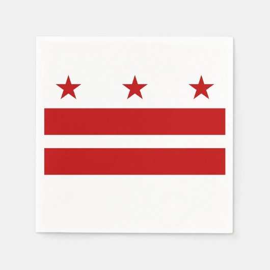 愛国的な紙ナプキンとワシントンDC国旗 スタンダードカクテルナプキン (正面)