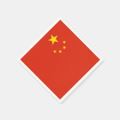 愛国的な紙ナプキンと中国の国旗 スタンダードカクテルナプキン (角)