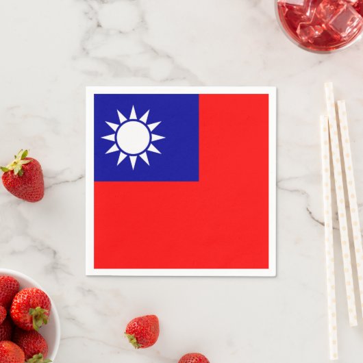 愛国的な紙ナプキンと台湾国旗 スタンダードカクテルナプキン (インサイチュ)