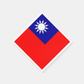愛国的な紙ナプキンと台湾国旗 スタンダードカクテルナプキン (角)