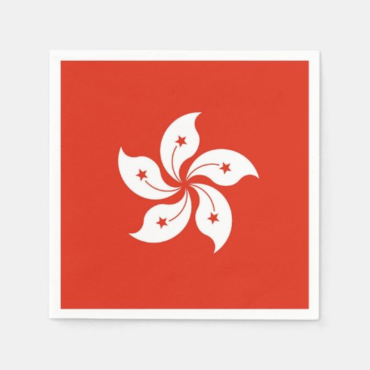愛国的な紙ナプキンと香港国旗 スタンダードカクテルナプキン (正面)