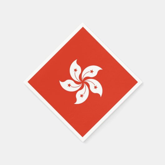 愛国的な紙ナプキンと香港国旗 スタンダードカクテルナプキン (角)