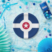 愛国的な紙プレートとインディアナポリス国旗。 ペーパープレート (パーティー)