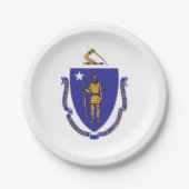 愛国的な紙プレートとマサチューセッツ州旗 ペーパープレート (正面)