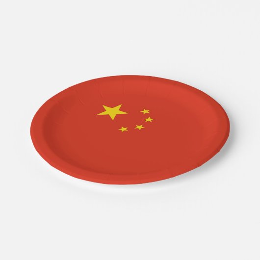 愛国的な紙プレートと中国の国旗 ペーパープレート (アングル)