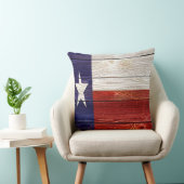 愛国的な素朴な木製テキサス州旗 クッション (椅子)