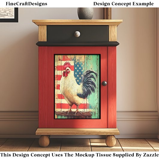 愛国的な素朴ファームハウスルースターDB8LFデクページ 薄葉紙