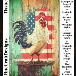 愛国的な素朴ファームハウスルースターDB8RFデクページ 薄葉紙