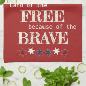 愛国的な自由な赤白青の掩蔽壕 キッチンタオル (折り畳み)