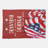 愛国的な自由な赤白青の掩蔽壕 キッチンタオル (横)
