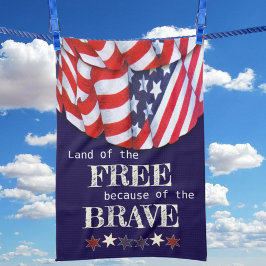 愛国的な自由な赤白青の掩蔽壕 キッチンタオル