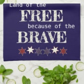 愛国的な自由な赤白青の掩蔽壕 キッチンタオル (折り畳み)