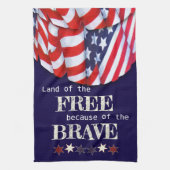 愛国的な自由な赤白青の掩蔽壕 キッチンタオル (縦)