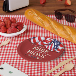 愛国的な自由な赤白青の掩蔽壕 ペーパープレート