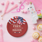 愛国的な自由な赤白青の掩蔽壕 ペーパープレート (パーティー)