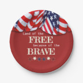 愛国的な自由な赤白青の掩蔽壕 ペーパープレート (正面)