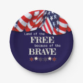 愛国的な自由な赤白青の掩蔽壕 ペーパープレート (正面)