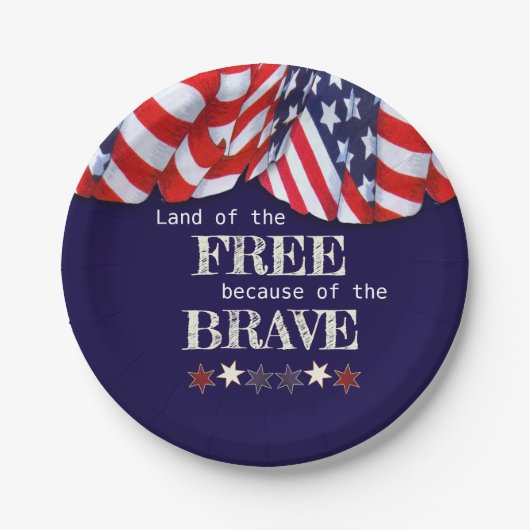 愛国的な自由な赤白青の掩蔽壕 ペーパープレート (正面)