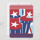 愛国的な色彩の7月4日 招待状 (裏面)