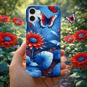 愛国的な花と蝶の夢の風景 Case-Mate iPhoneケース