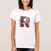 愛国的な花のイニシャルRリースデザイン Tシャツ (正面)