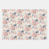 愛国的な花のパターン7月4日パーティー ラッピングペーパーシート (正面)