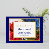 愛国的な花束 箔招待状 (立ち正面)