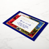 愛国的な花束 箔招待状 (回転した状態)