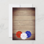 愛国的な花柄の「I Do BBQ」 出欠カード (裏面)