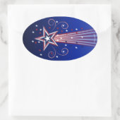 愛国的な花火の大きな楕円形のシール 楕円形シール (バッグ)