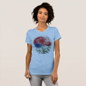 愛国的な花火花7月4日シャツ Tシャツ (正面フル)