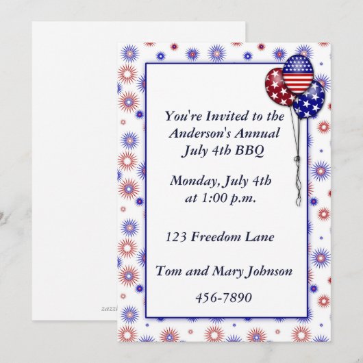 愛国的な花火 招待状 (正面/裏面)