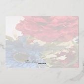 愛国的な花飾り 箔招待状 (裏面)