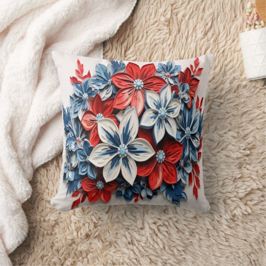 愛国的な花 クッション (ブランケット)