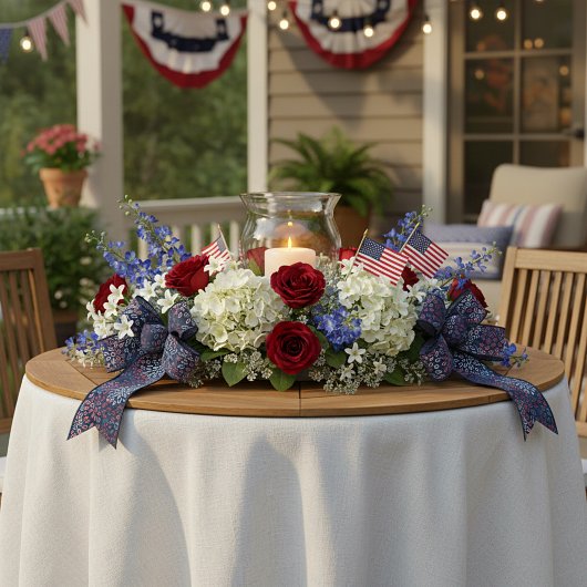 愛国的な花 サテンリボン