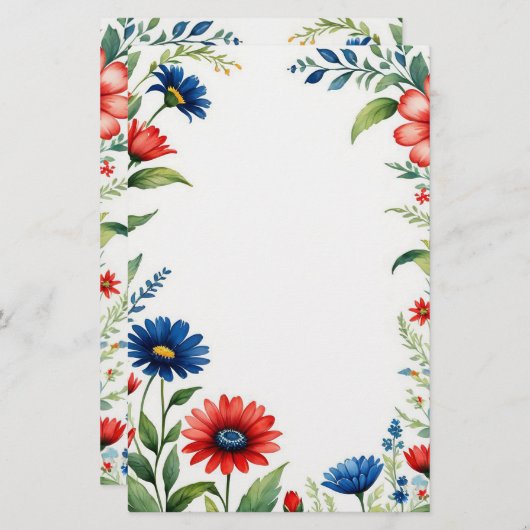 愛国的な花 便箋 (正面/裏面)