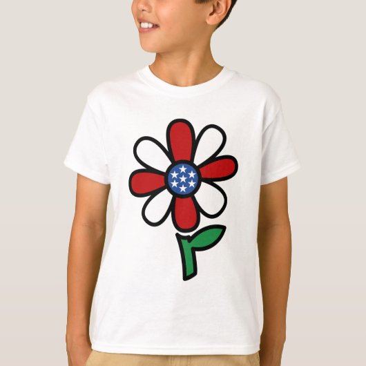 愛国的な花Tシャツ Tシャツ (正面)