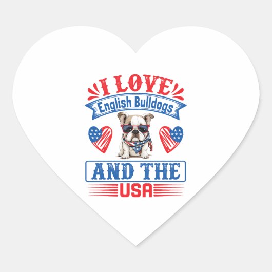 愛国的な英国のブルドッグ ハートシール (正面)
