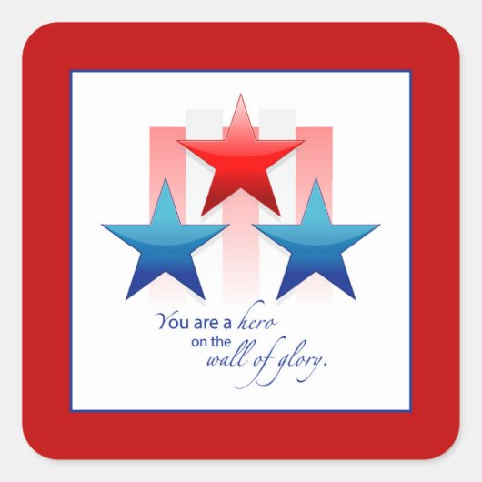愛国的な英雄の壁の栄光、ありがとう軍隊 スクエアシール (正面)