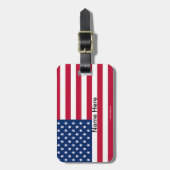 愛国的な荷物タグ – カスタマイズ可能 – 名前の追加 ラゲッジタグ (正面縦)