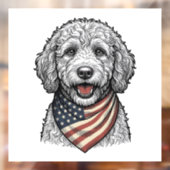 愛国的な落書き犬のビンテージ彫刻ベクター デザイン ウィンドウサイン (シート2)